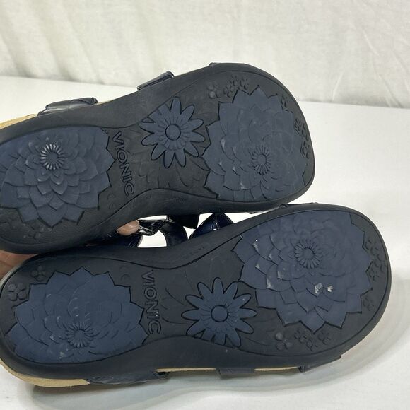 Vionic Womens Sandals Blue Leather Strappy Amber Comfort Support Shoes Sz 9.5 - Picture 5 of 8